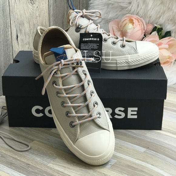 NWT Converse Ctas OX Leather Papyrus W AUTHENTIC - Picture 3 of 9